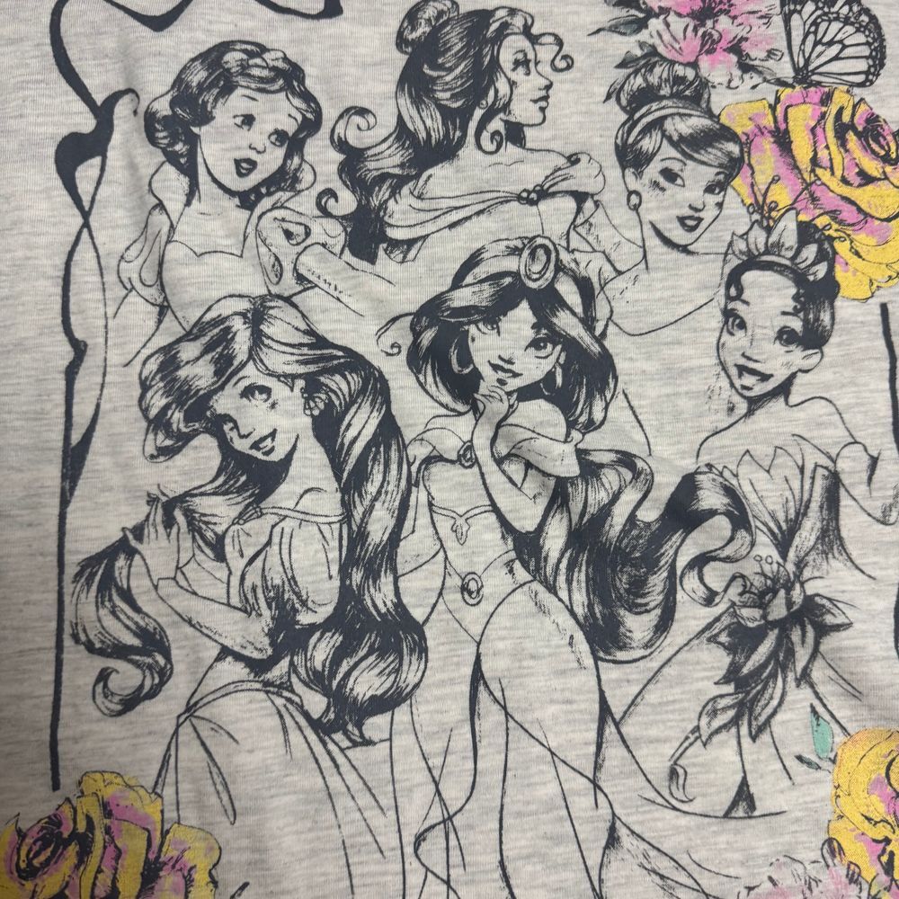 Disney Princesses Plus Size 3X Gray Short Sleeve Graphic Tee - Picture 3 of 6